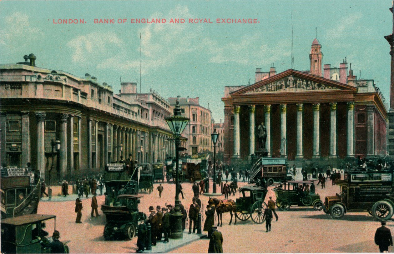 Londres, Banco da Inglaterra e Royal Exchange, c1910 de Unbekannt