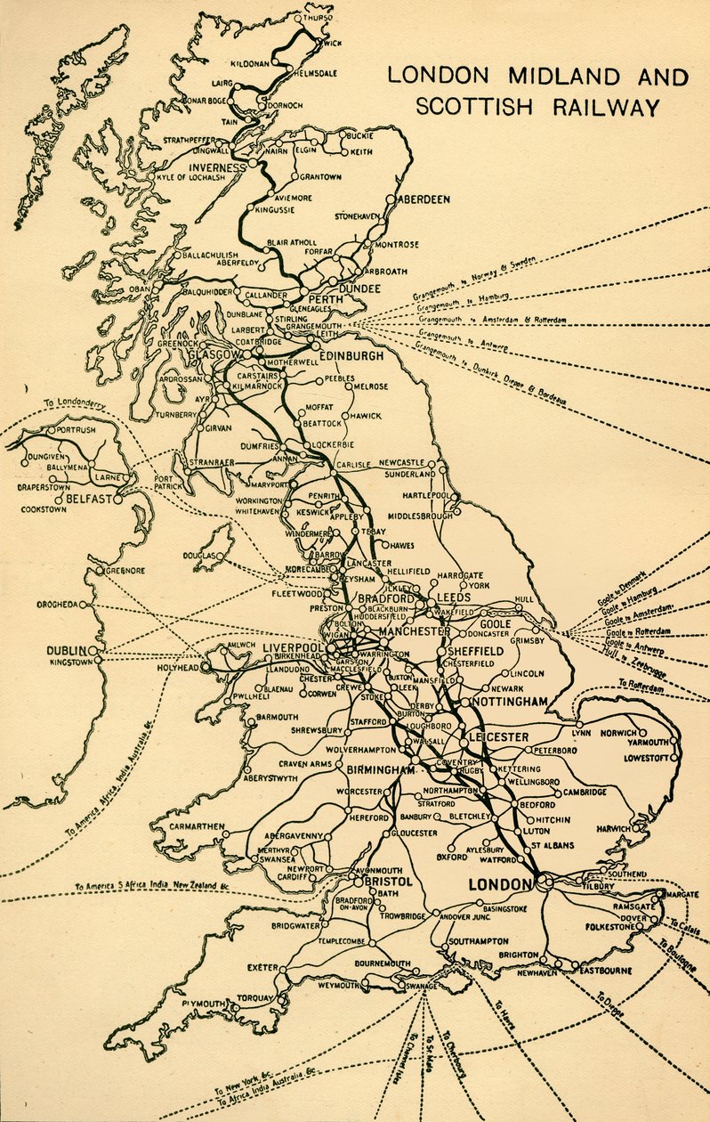 Região central de Londres e estrada de ferro escocesa, 1930. de Unbekannt