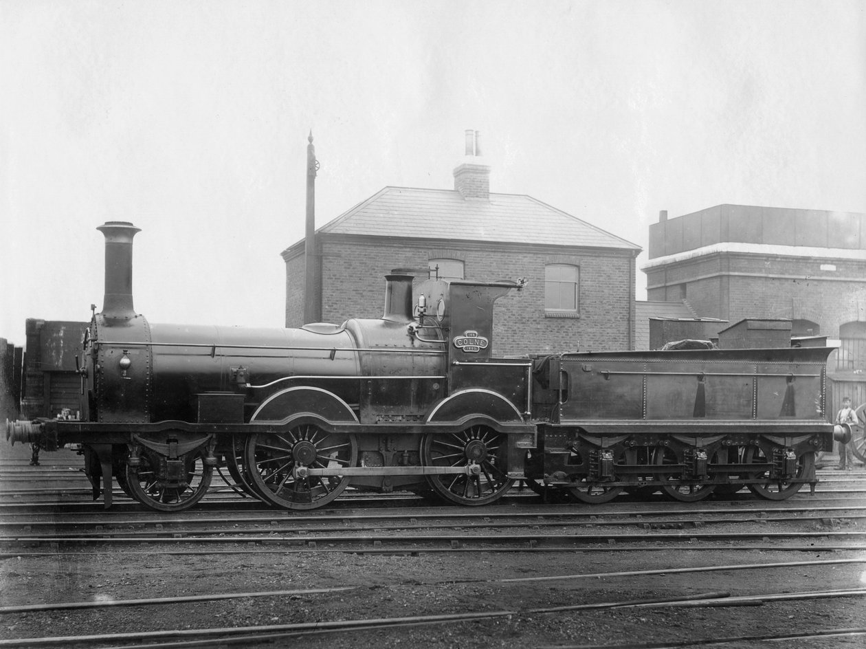 London & South Western Railway LSWR Locomotive No 148, Colne com sua proposta, c1880 de Unbekannt
