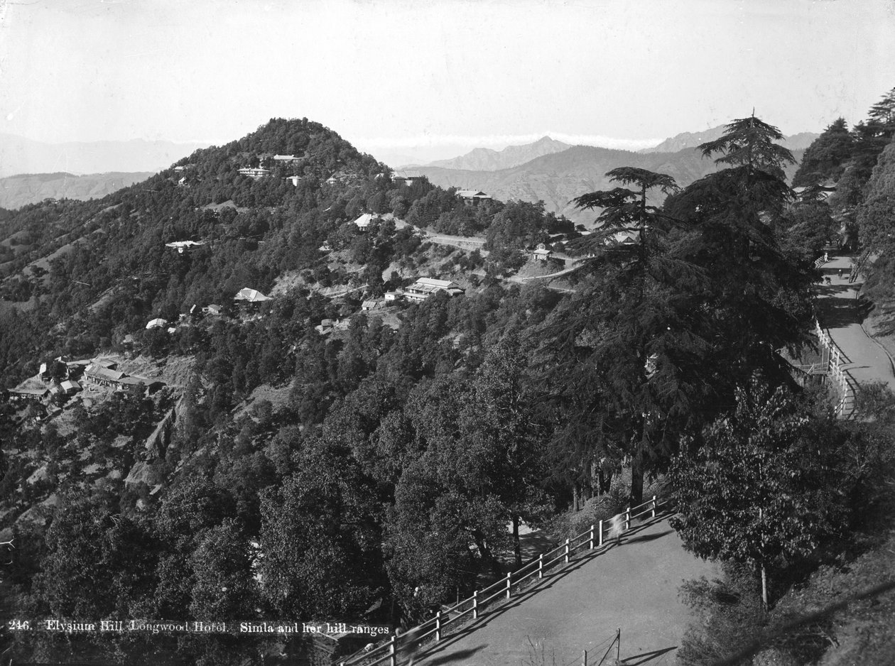 Longwood Hotel, Elysium Hill, colina Shimla, Índia, início do século XX de Unbekannt