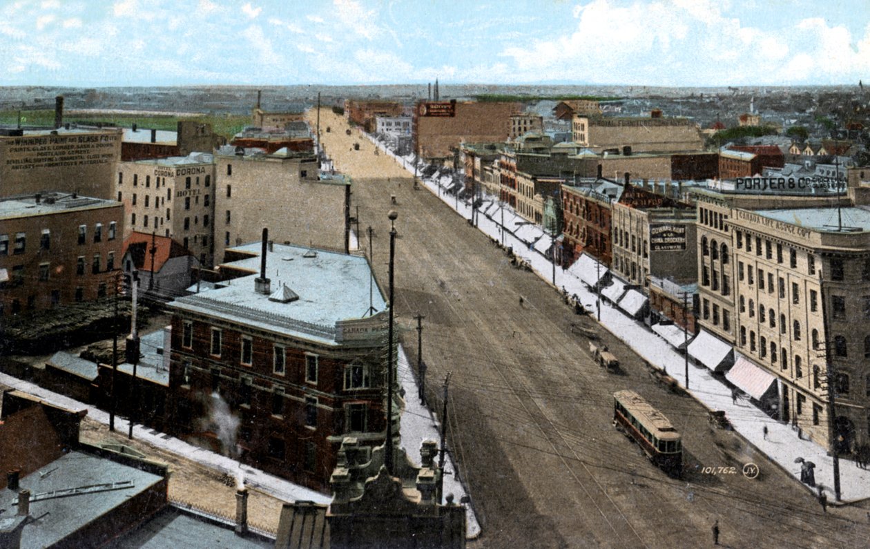 Olhando para o norte ao longo da Main Street, Winnipeg. Manitoba, Canadá, c1900s de Unbekannt