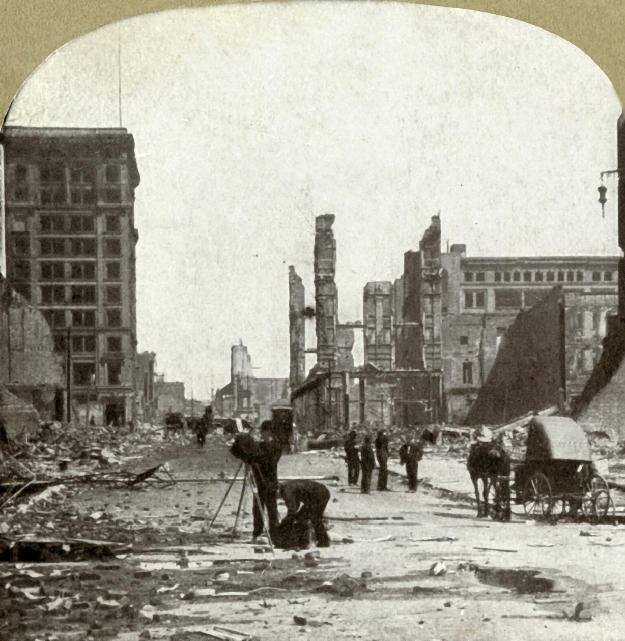 Procurando Grant Avenue. do Market St., 1906. de Unbekannt