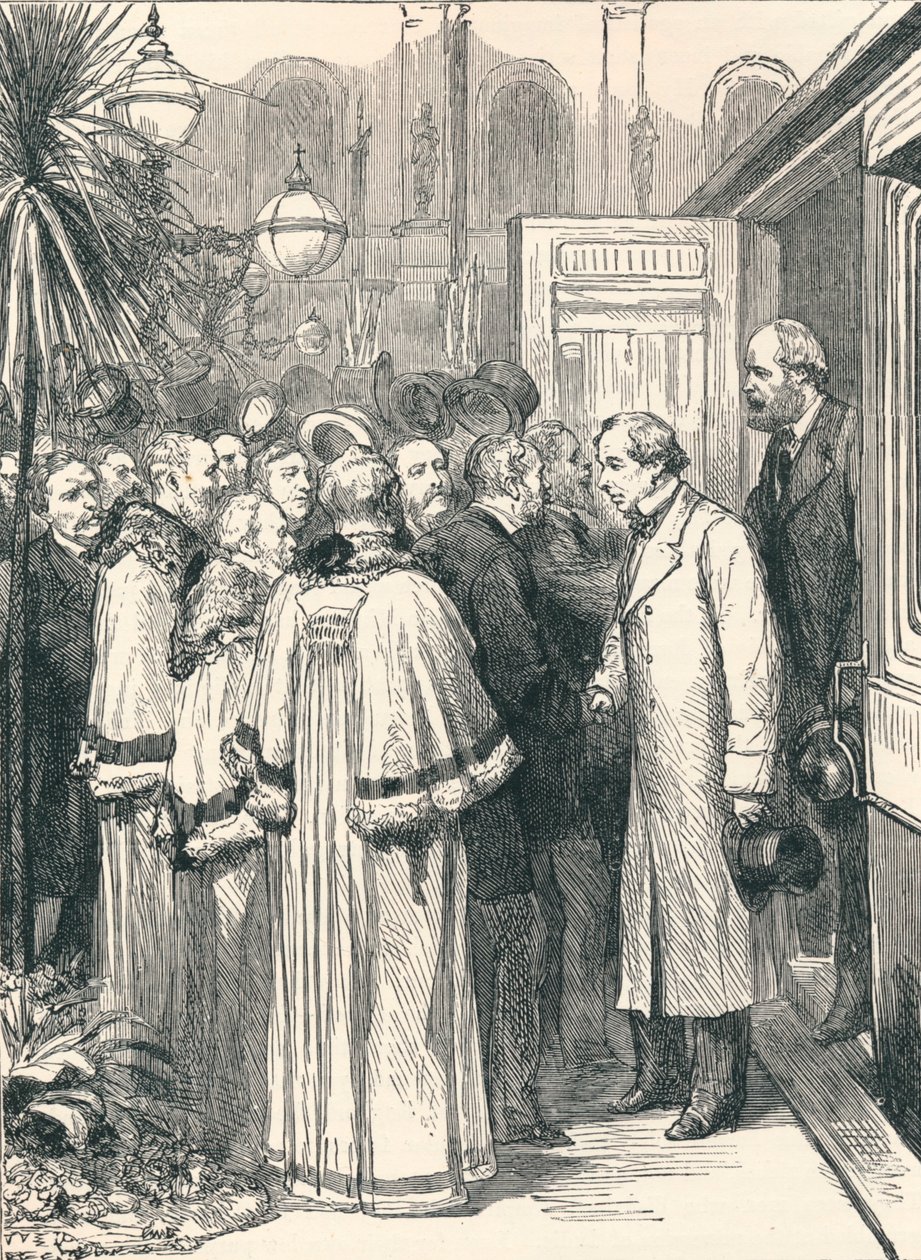 Lord Beaconsfield e Lord Salisbury na Estação Ferroviária de Charing Cross, 1896 de Unbekannt