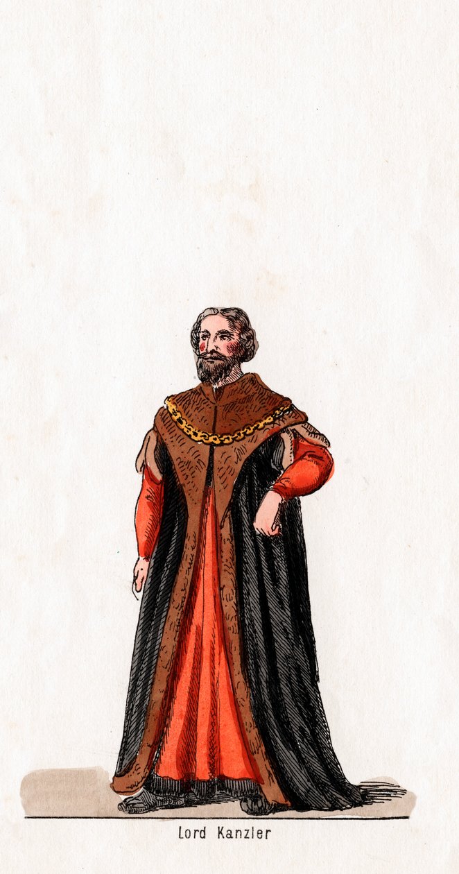 Lord Chancellor, figurino para a peça de Shakespeares, Henrique VIII, século XIX de Unbekannt