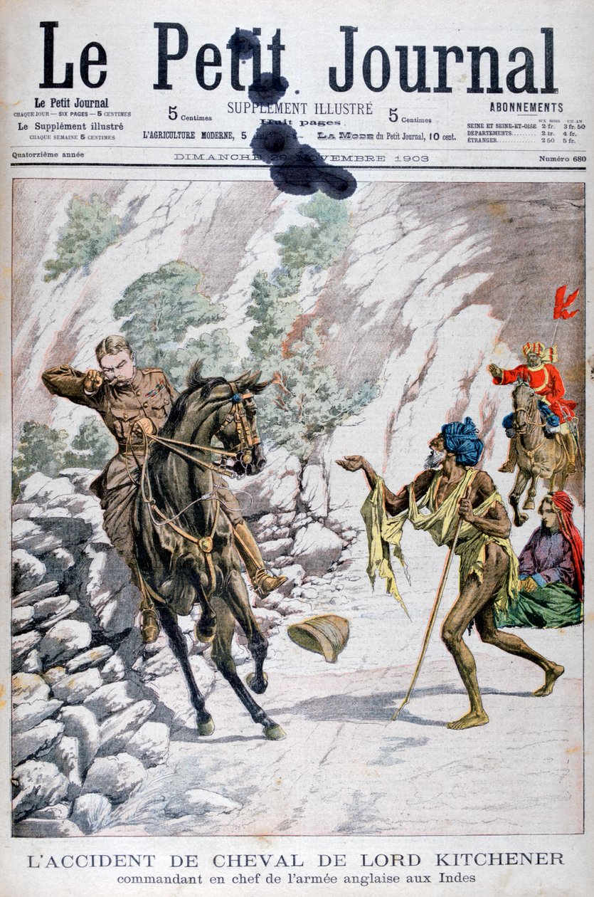 Acidente de cavalo de Lord Kitcheners, Índia, 1903 de Unbekannt
