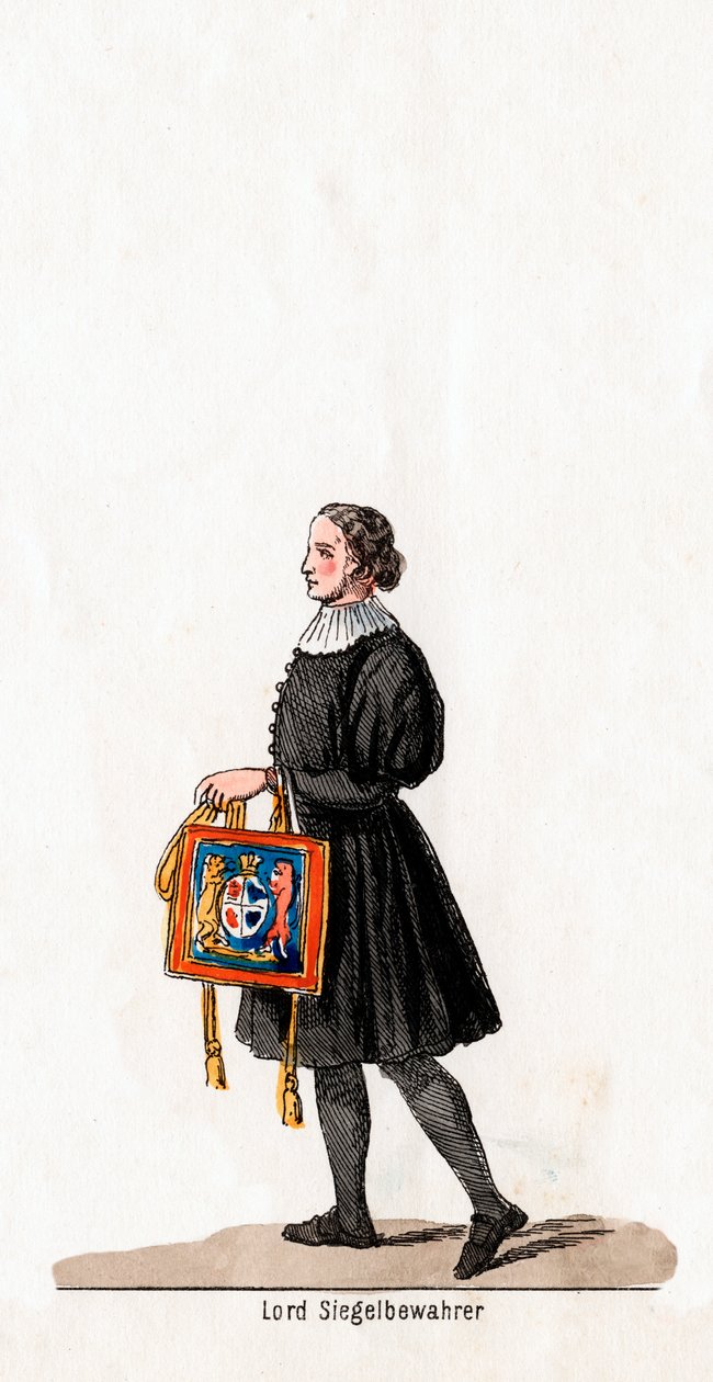 Guardião do Lord Seal, figurino para a peça de Shakespeares, Henrique VIII, século XIX de Unbekannt