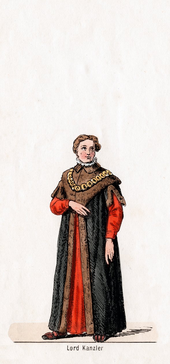 Senhor chanceler, figurino da peça de Shakespeares, Henrique VIII, século XIX de Unbekannt