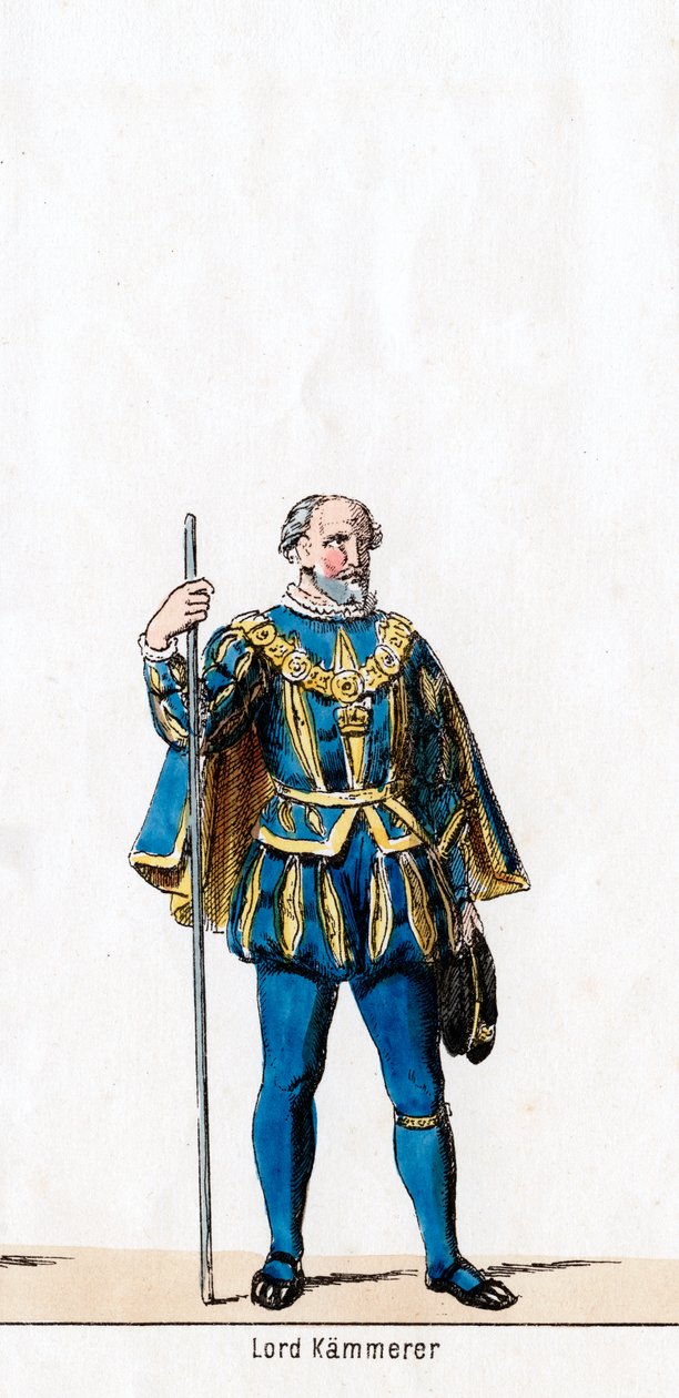 Senhor tesoureiro, figurino para a peça de Shakespeares, Henrique VIII, século XIX de Unbekannt