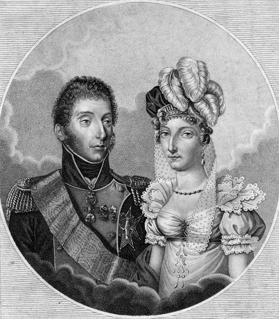 Louis-Antoine, duque de Angouleme e princesa Marie-Therese Charlotte, 1799 de Unbekannt