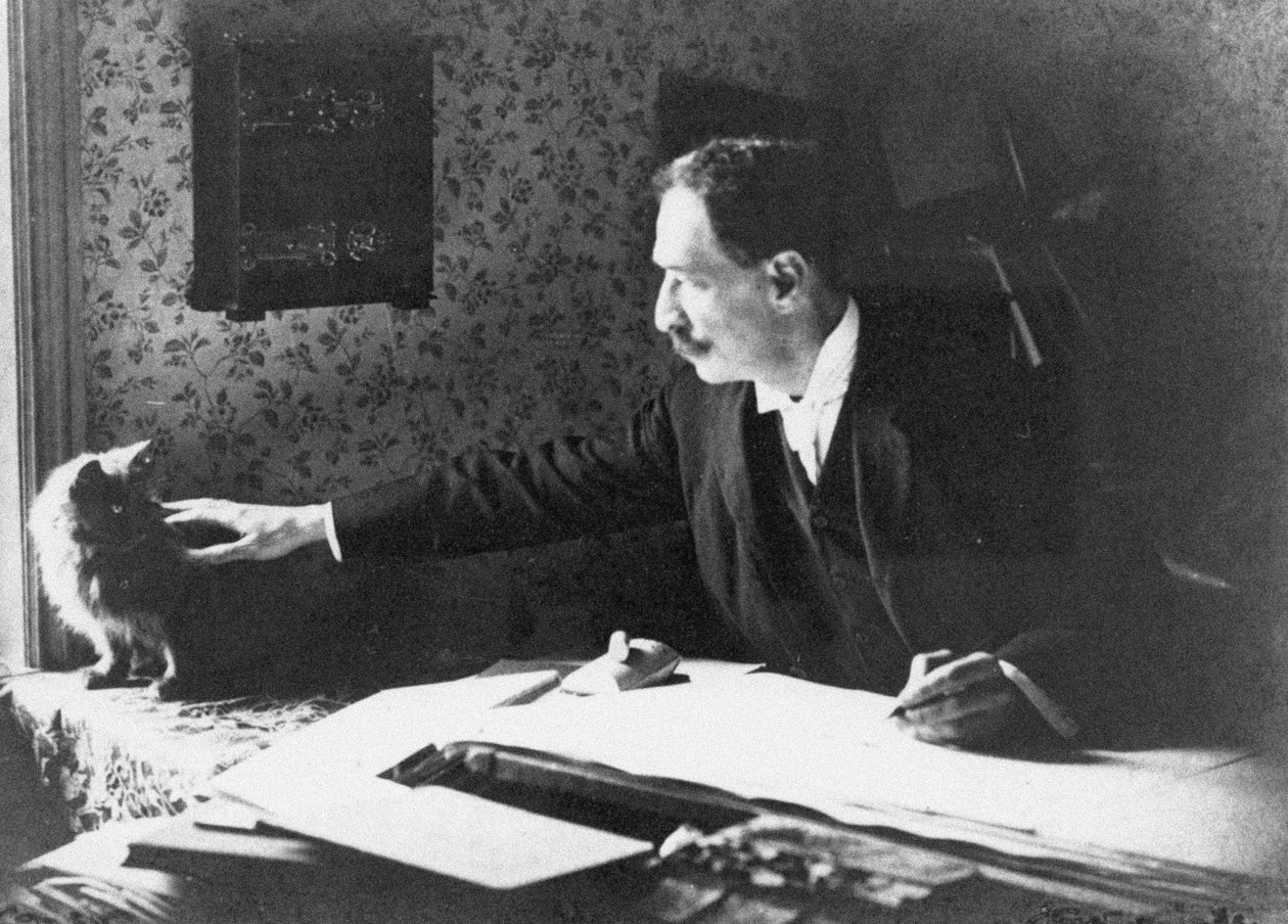 Louis Wain em sua prancheta, década de 1890 de Unbekannt