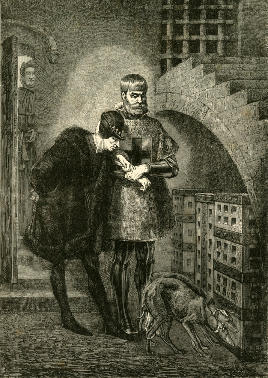Luís XI Visitando o Cardeal Balue na gaiola de ferro, 1469-1481, 1890. de Unbekannt