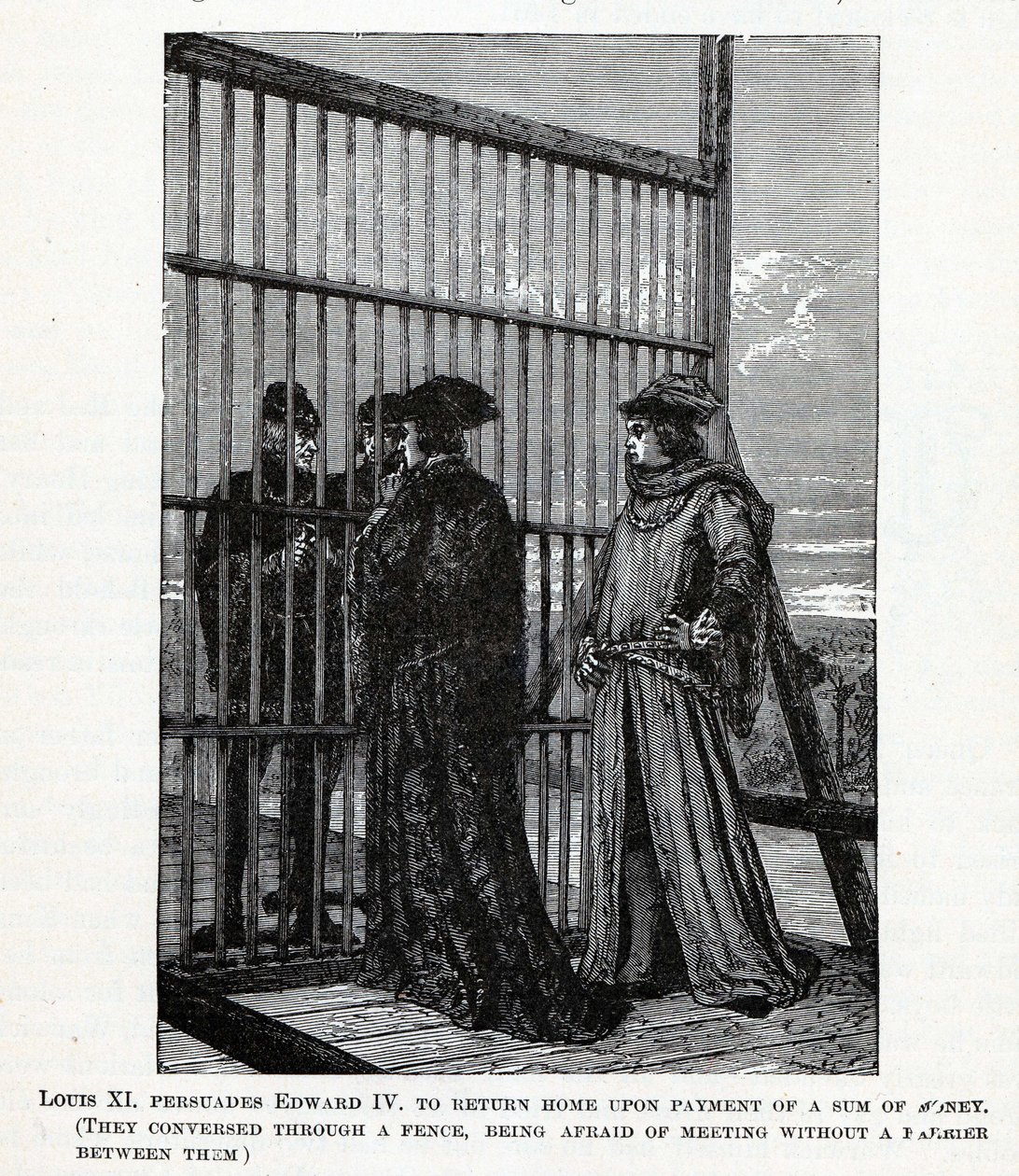 Luís XI convence Eduardo IV a voltar para casa de uma quantia em dinheiro, 1882 de Unbekannt