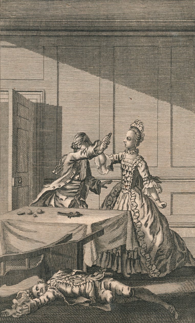 Lucy tentando se matar, depois de matar o Sr. Wimple, século XVIII. de Unbekannt