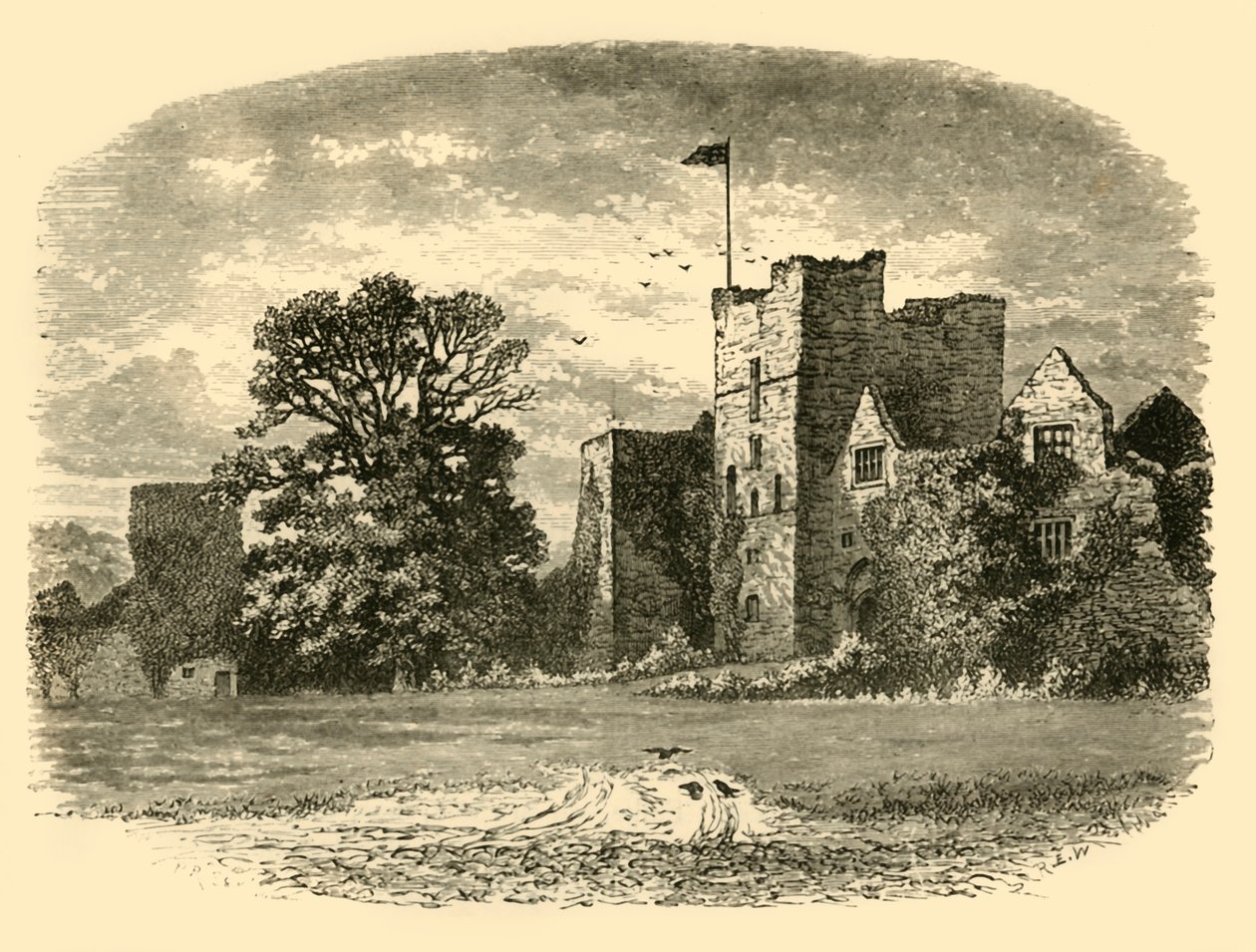 Castelo de Ludlow do portão de entrada, 1898. de Unbekannt
