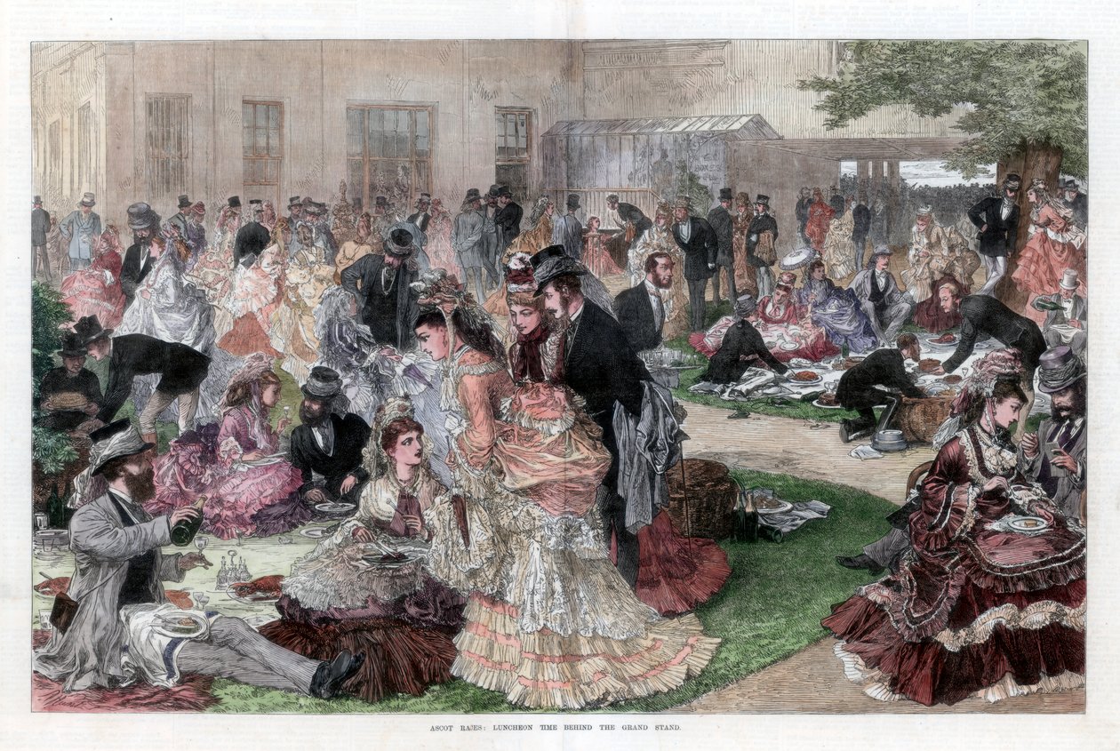 Hora do almoço atrás do grande stand, corridas de Ascot, 1872 de Unbekannt