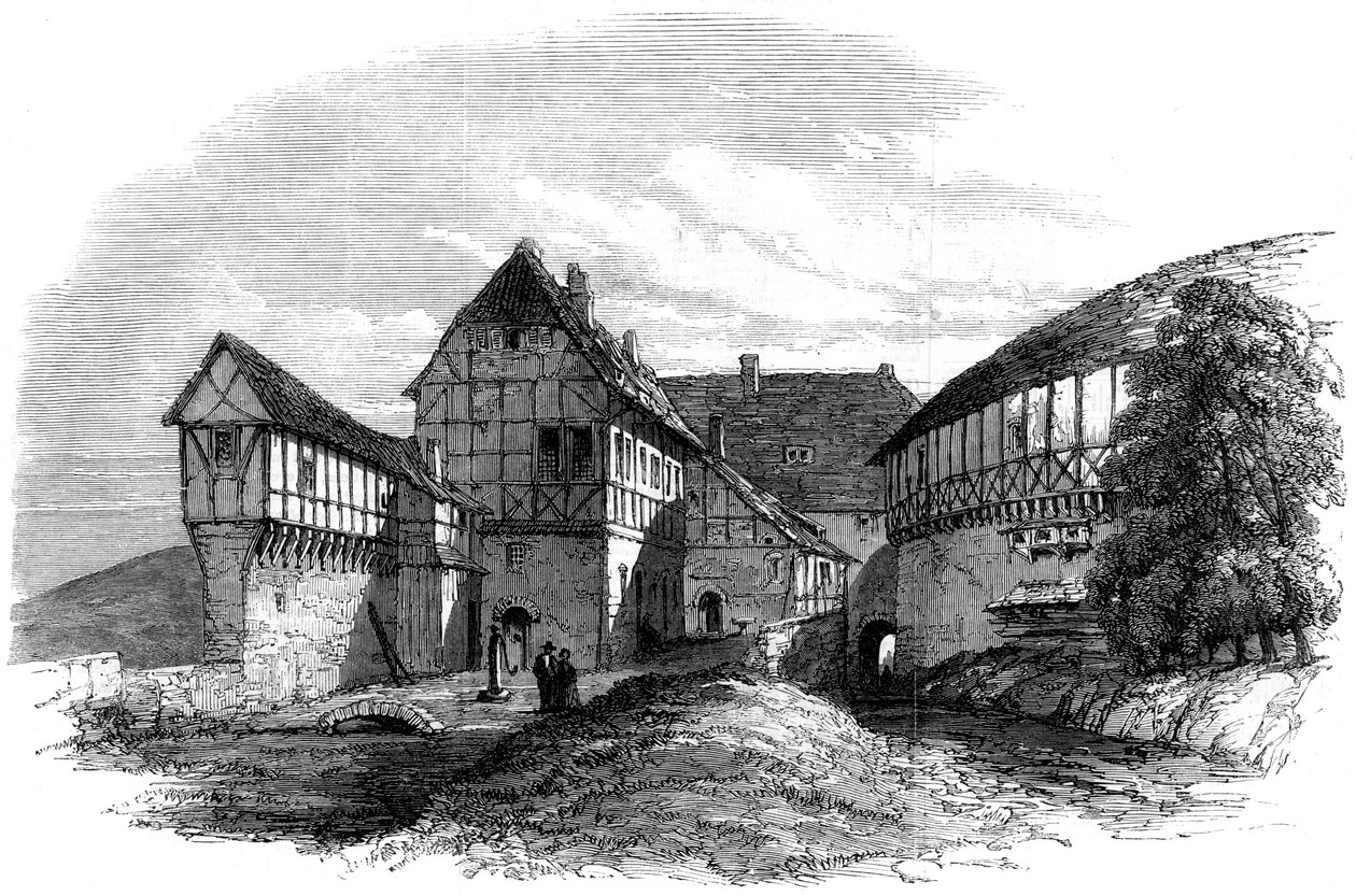 Casa de Lutero no castelo de Wartburg, Eisenach, Alemanha, 1862 de Unbekannt