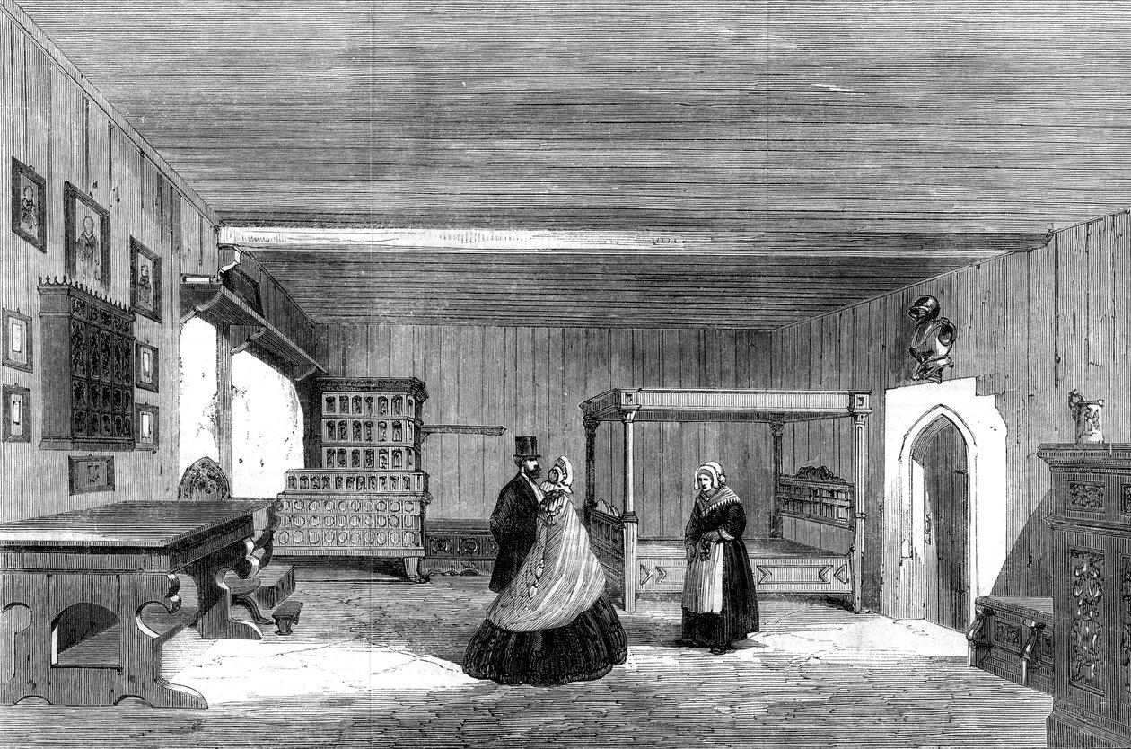 Sala dos luthers no castelo de Wartburg, Eisenach, Alemanha, 1862 de Unbekannt