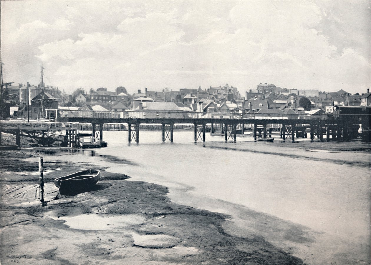 Lymington - a ponte e a cidade, do rio, 1895 de Unbekannt
