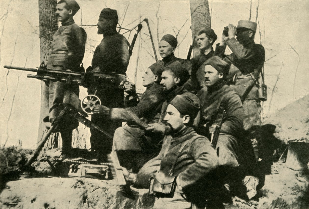 Seção de metralhadora de Zouaves, Primeira Guerra Mundial, 1915, c1920. de Unbekannt
