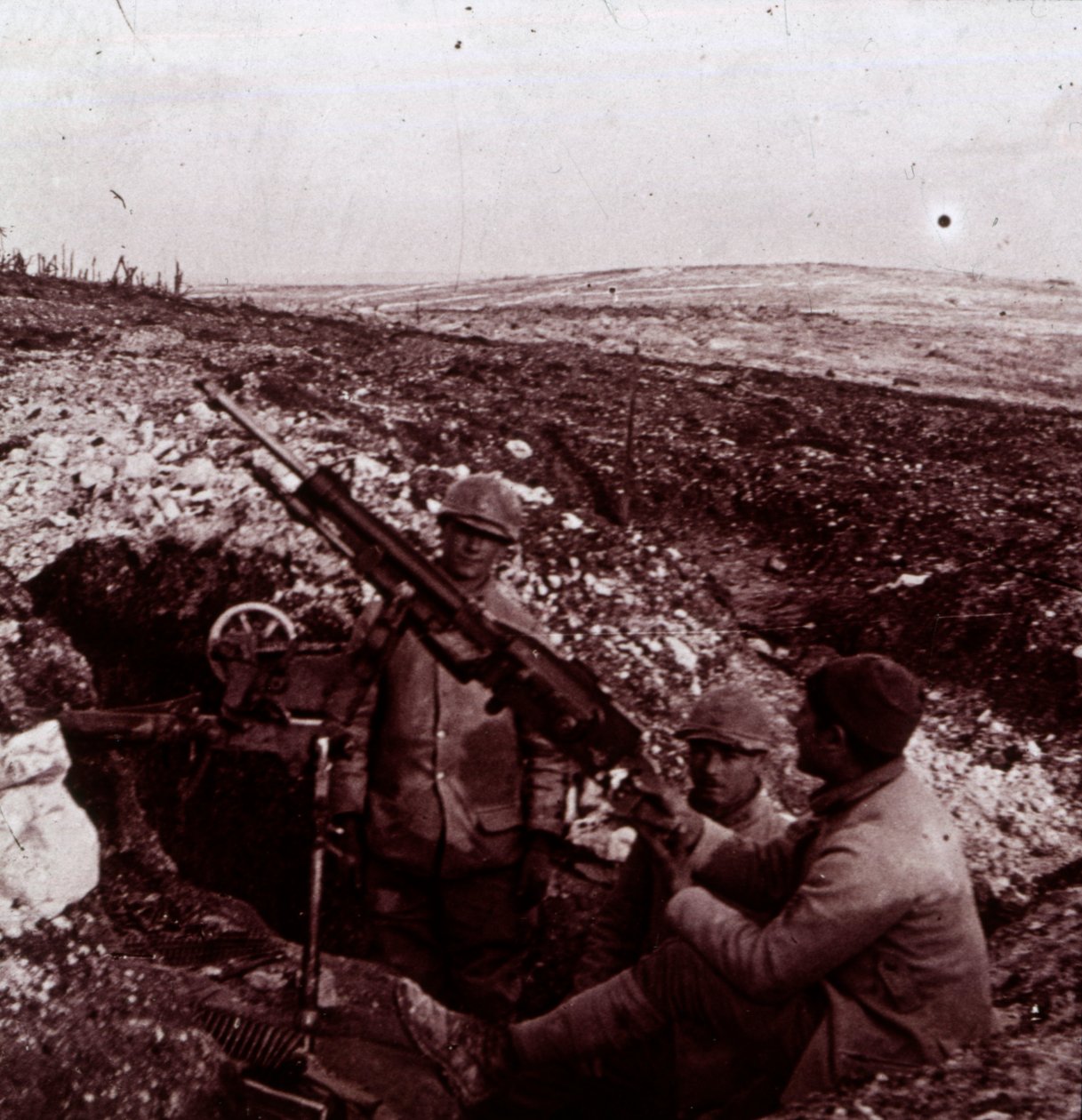 Metralhadoras, monte Kemmel, Flandres, Bélgica, c1914-c1918 de Unbekannt