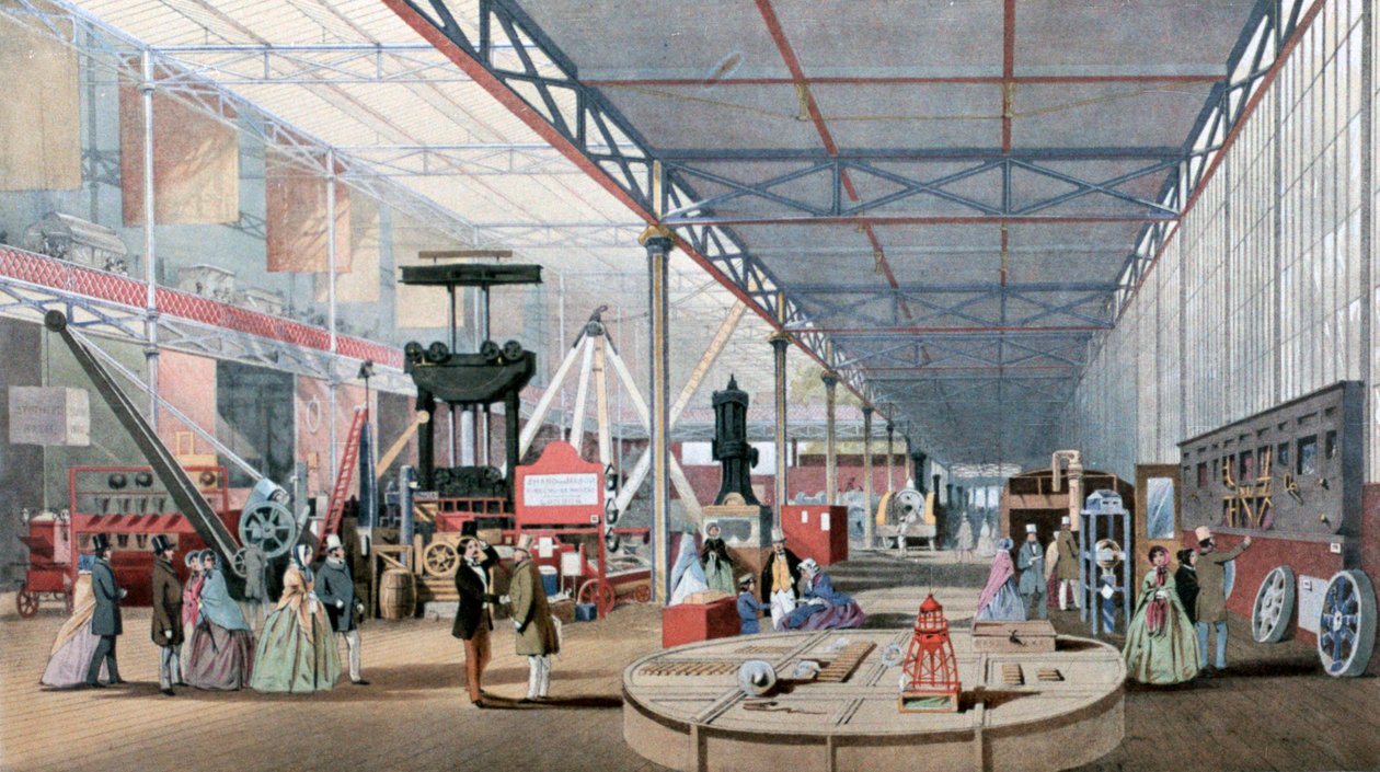 Salão de máquinas, Crystal Palace Exhibition, Londres, 1851 de Unbekannt