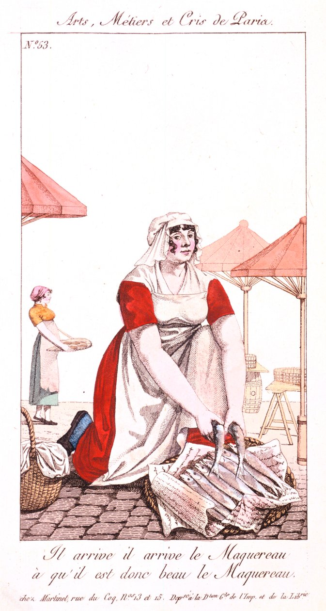 Vendedor de cavala, 1826 de Unbekannt