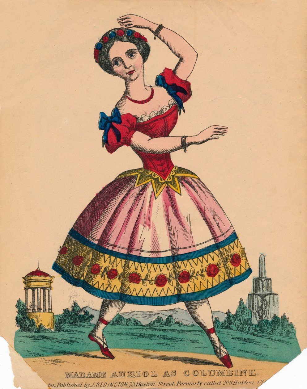 Madame Auriol como Columbine, c1849. de Unbekannt