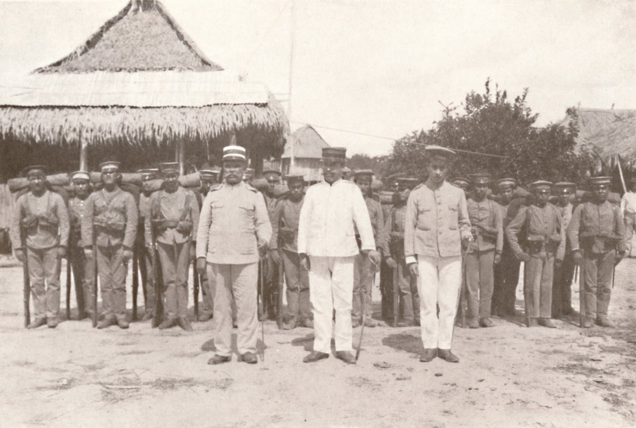 Ferrovia Madeira-Mamore: Na fronteira Bolívia-Brasil: oficiais e soldados bolivianos, 1914 de Unbekannt
