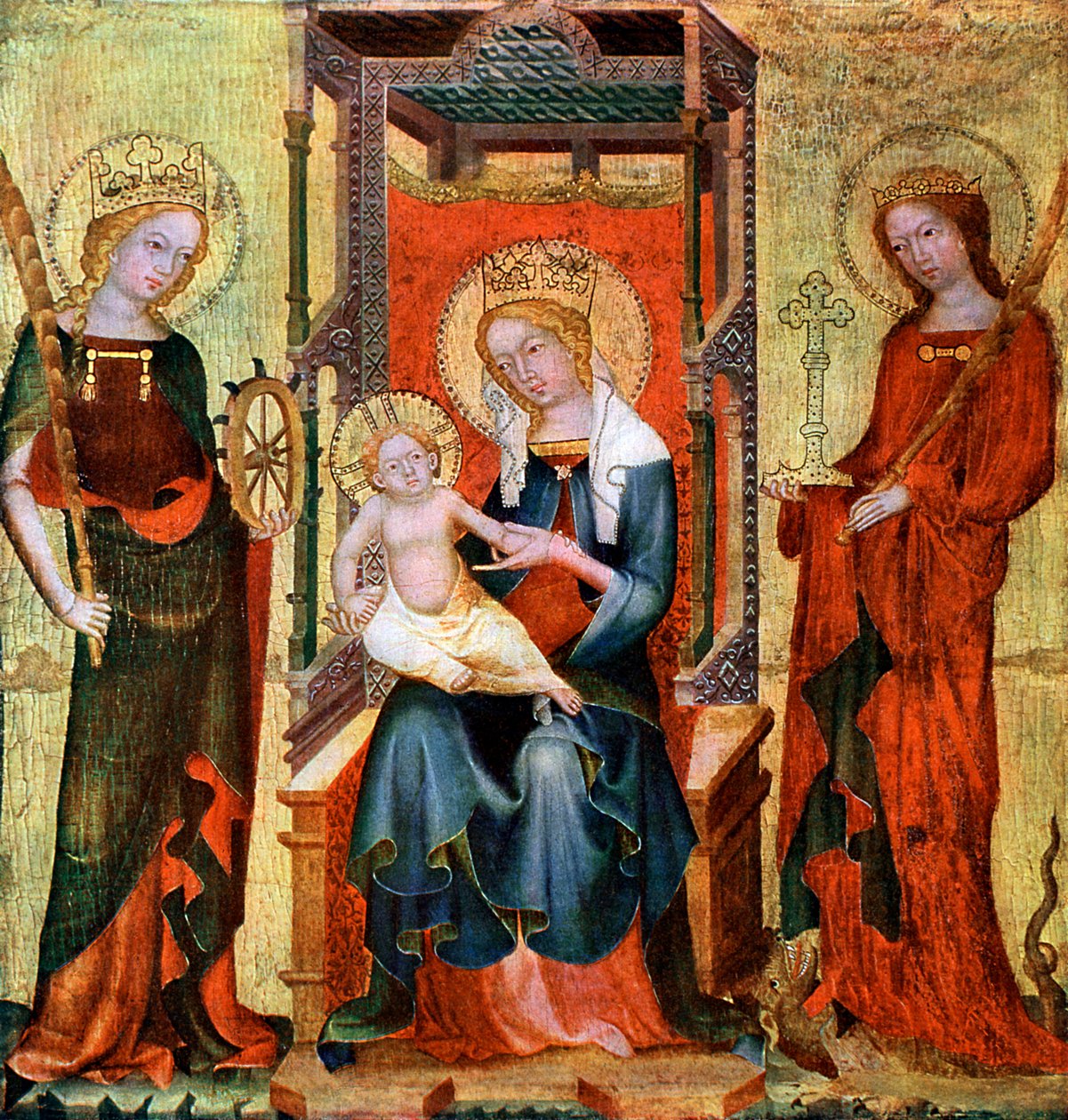 Madonna entre Santa Catarina e Margaret, c1360 1955 de Unbekannt
