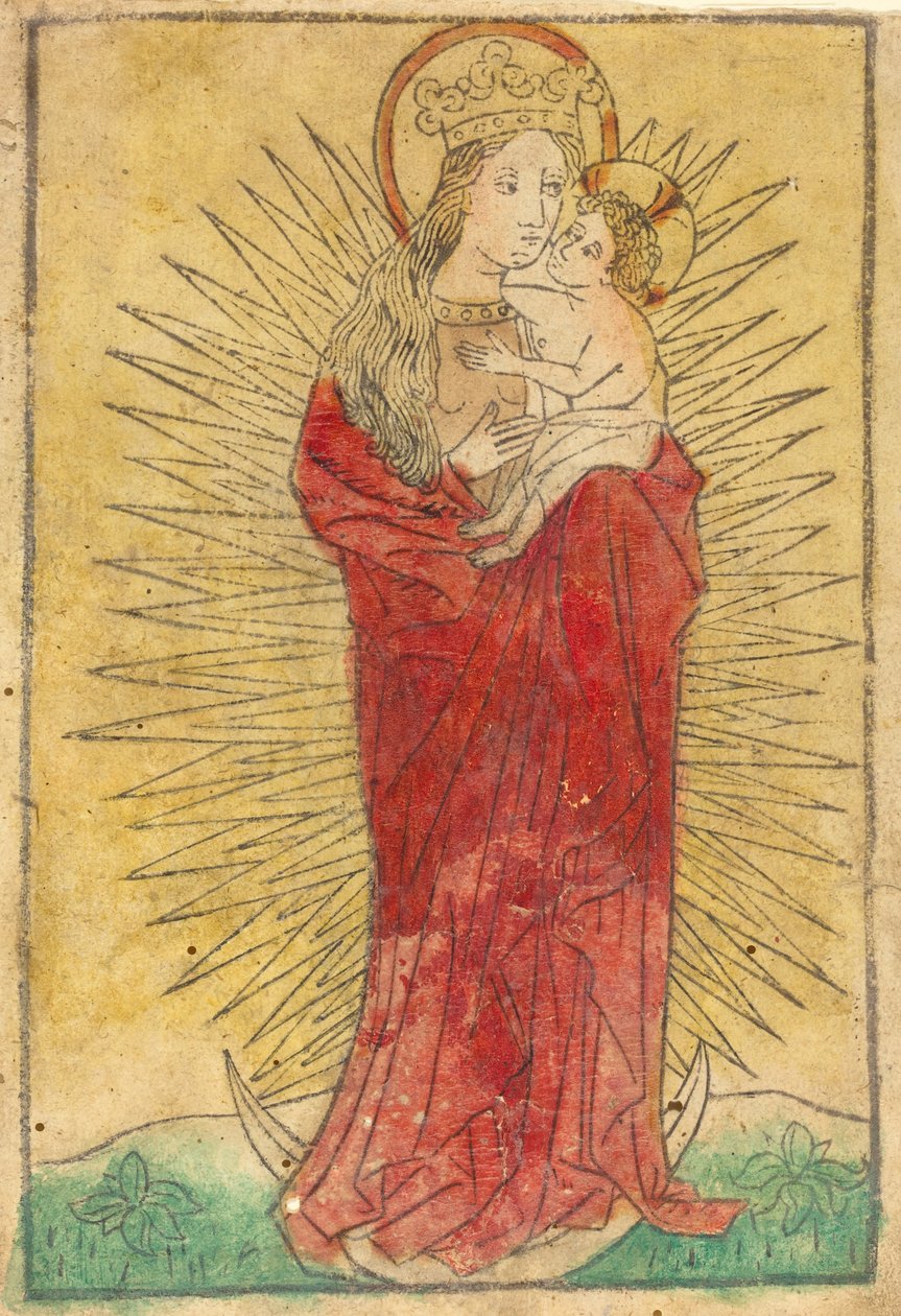 Madonna e criança em uma glória de pé em uma lua crescente, 14501460. de Unbekannt