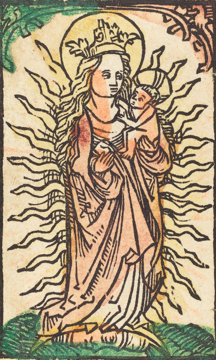 Madonna e criança em uma glória de pé em uma lua crescente, 14701480. de Unbekannt
