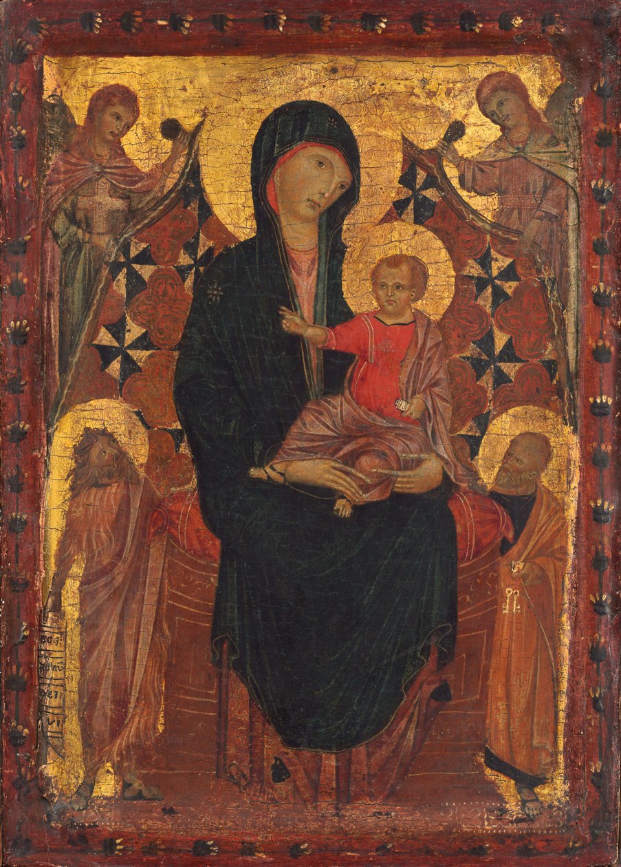 Madonna e Criança com São João Batista, São Pedro e Dois Anjos, c. 1290. de Unbekannt