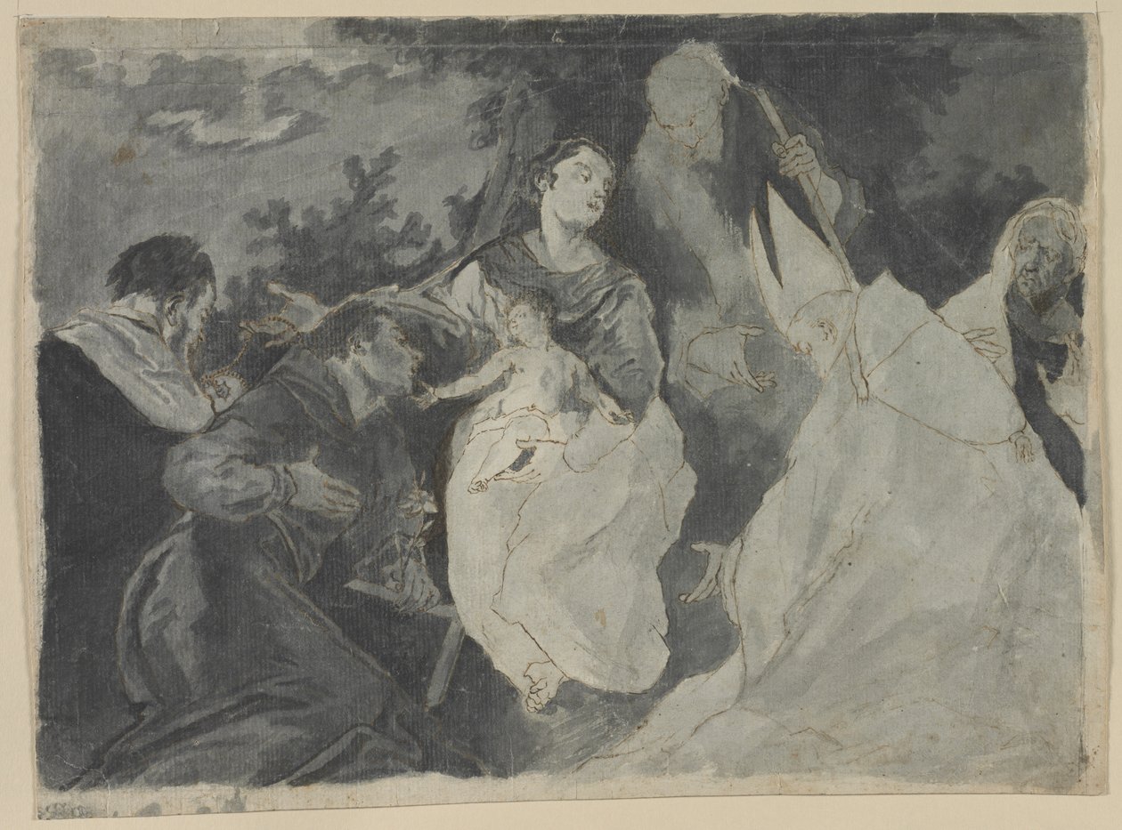 Madonna e criança com santos, década de 1700. de Unbekannt