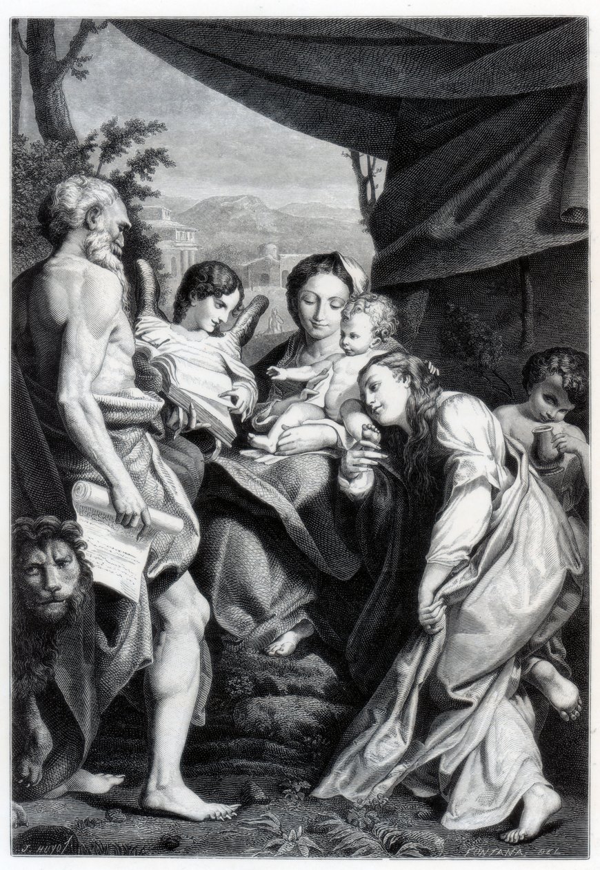 Madonna e criança com São Jerônimo e Maria Madalena O dia, 1525-1528 1870 de Unbekannt