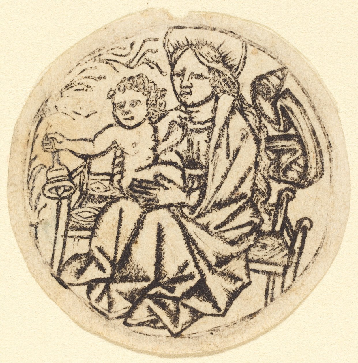 Madonna e criança com um sino, c. 14501460. de Unbekannt