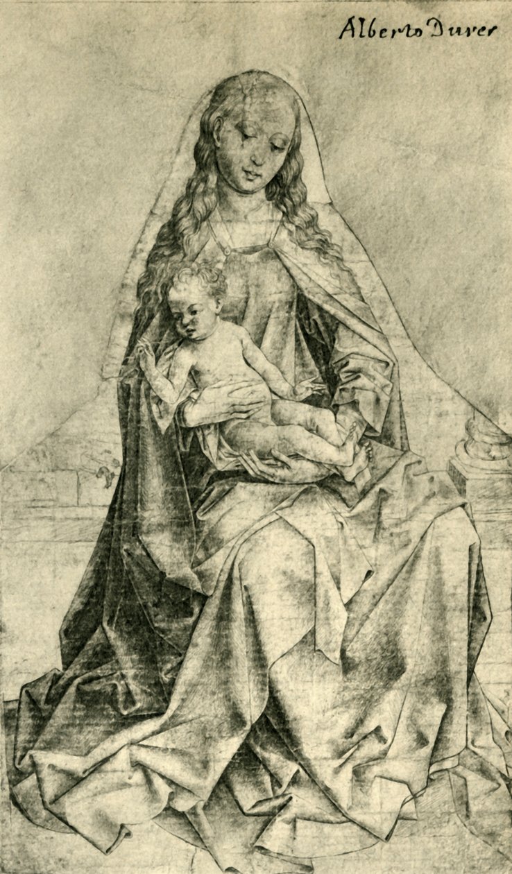 Madonna com a benção de Cristo-criança, 1440-1450, 1943. de Unbekannt