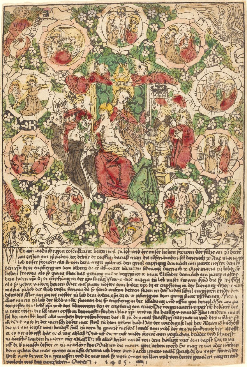 Madonna com o Rosário, 1485. de Unbekannt
