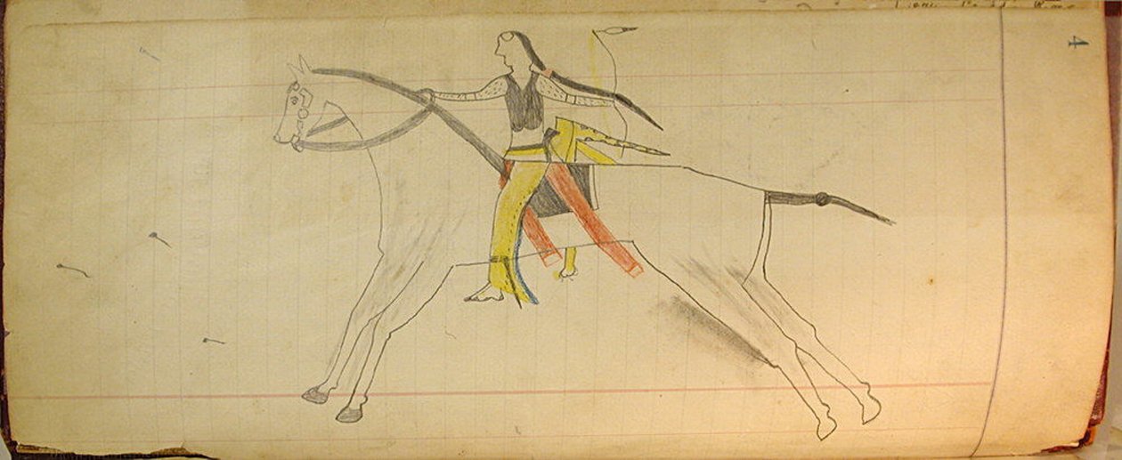 Maffet Ledger: índio montado, ca. 1874-81. de Unbekannt