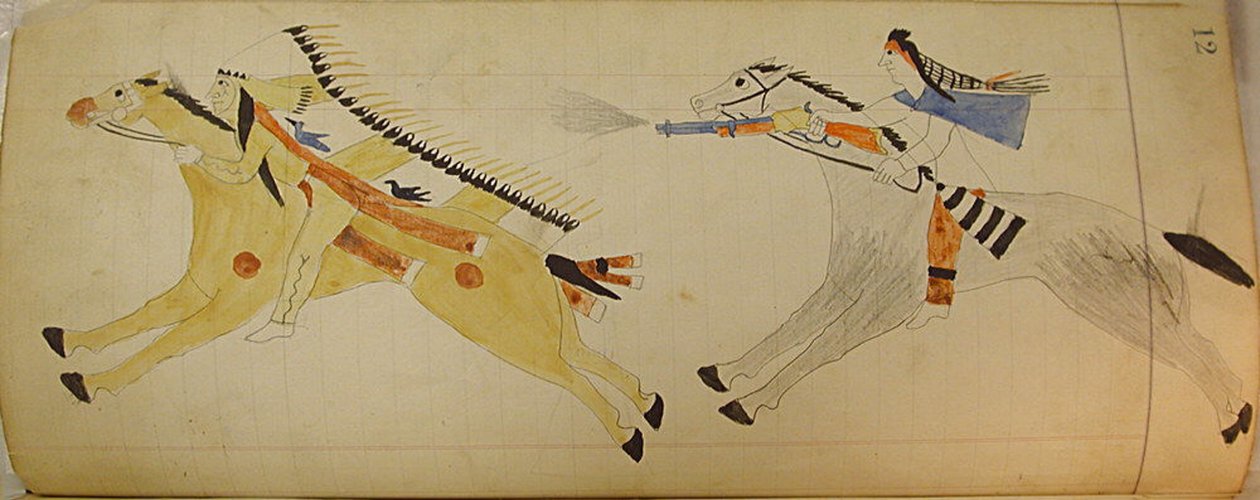 Maffet Ledger: Dois índios montados, ca. 1874-81. de Unbekannt