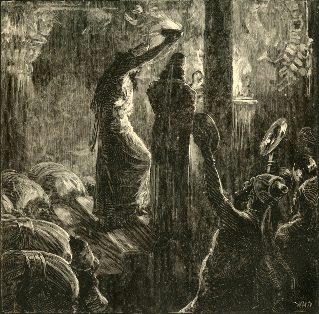 Magos em volta do fogo sagrado, 1890. de Unbekannt