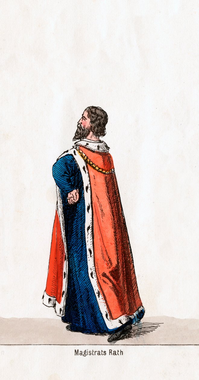 Magistrado, figurino para peça de Shakespeares, Henrique VIII, século XIX de Unbekannt
