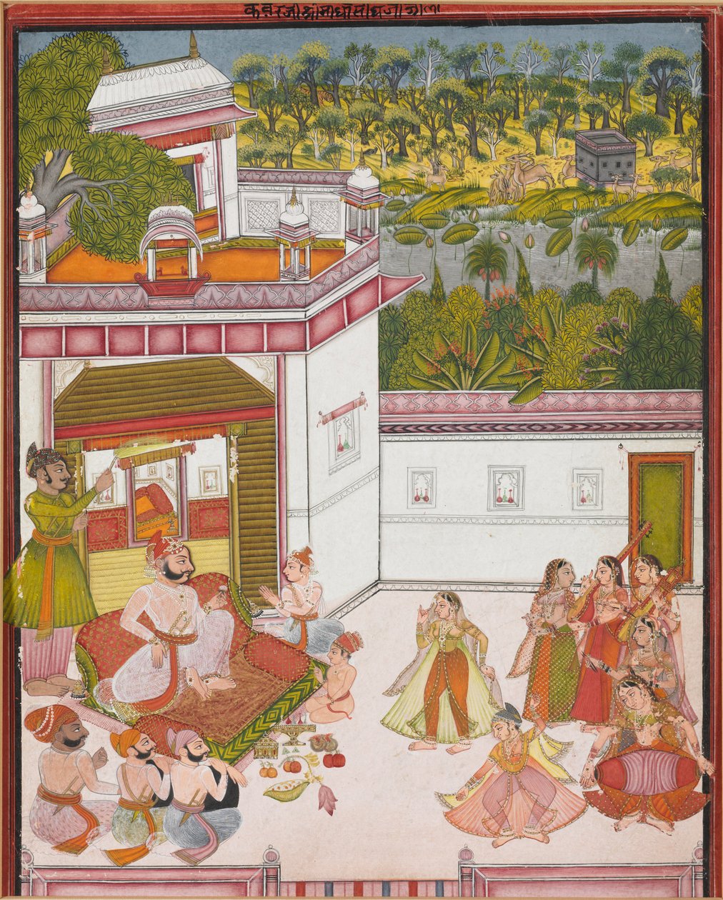 Maharaja de Kotah, ouvindo música e assistindo dançarinos, c. 1820 de Unbekannt