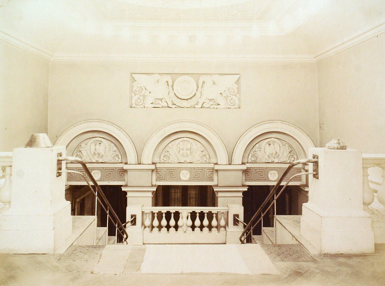Escadaria principal, Casa da Associação de Literatura e Artes, Rússia, 1900 de Unbekannt