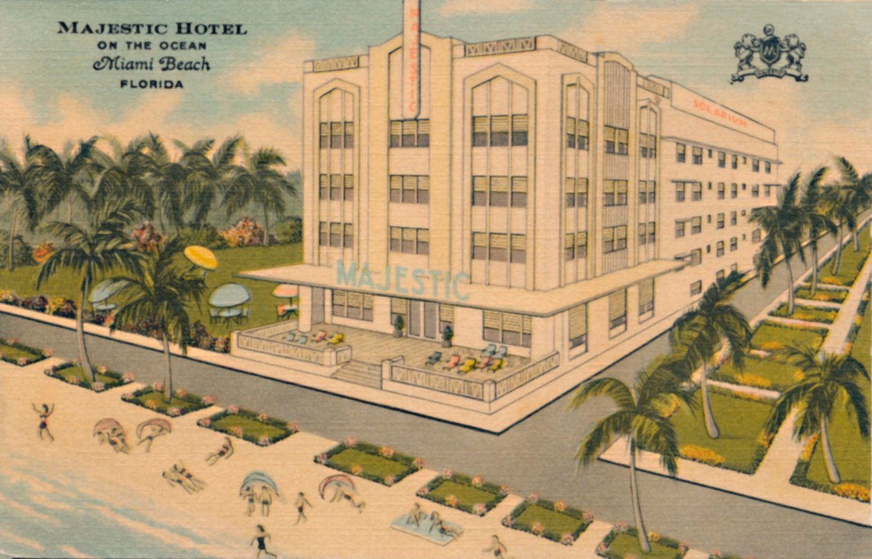 Hotel majestoso no oceano. Miami Beach, Flórida, c1940s de Unbekannt
