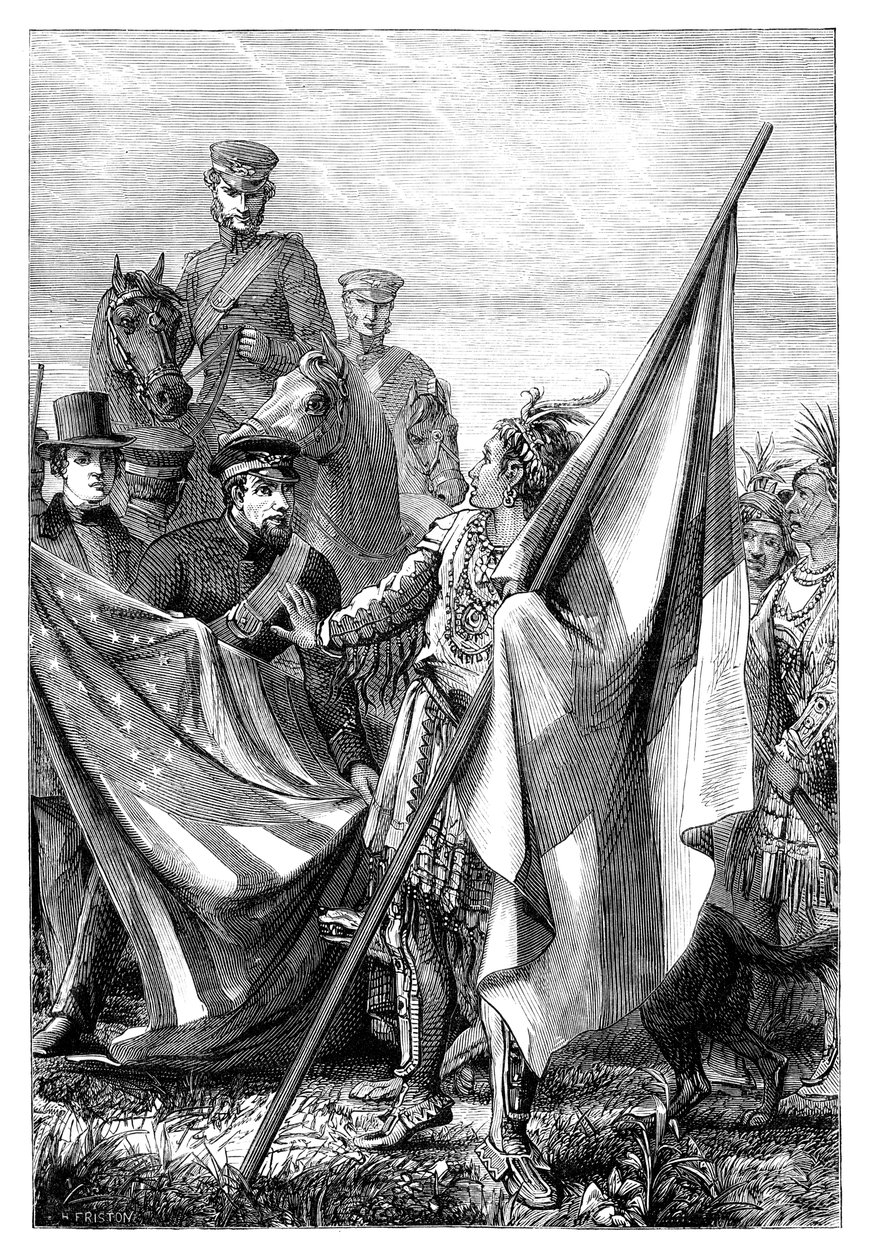 Major Sprague e os índios, c1895 de Unbekannt