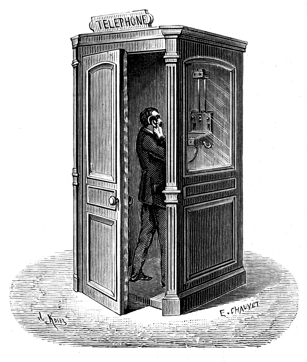 Fazendo uma ligação a partir de uma caixa telefônica, 1888 de Unbekannt