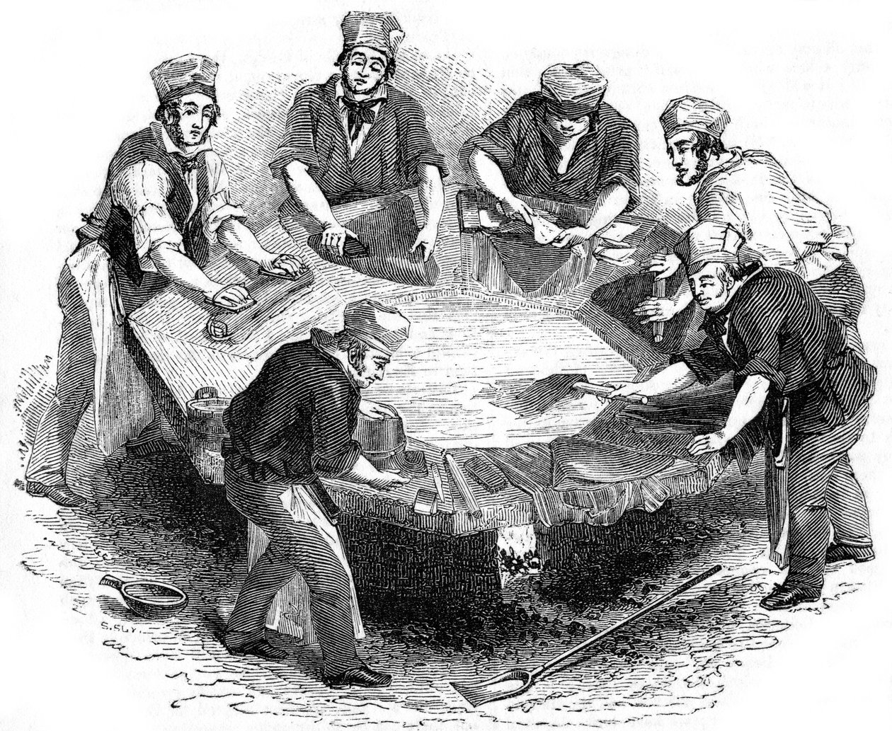Fazendo chapéus de castor, 1841 de Unbekannt