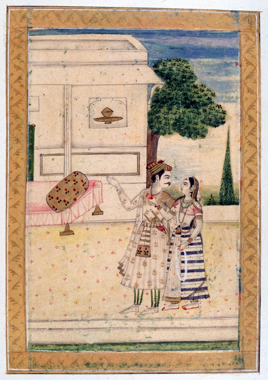 Malavi Ragini, Álbum Ragamala, Escola de Rajasthan, século XIX de Unbekannt