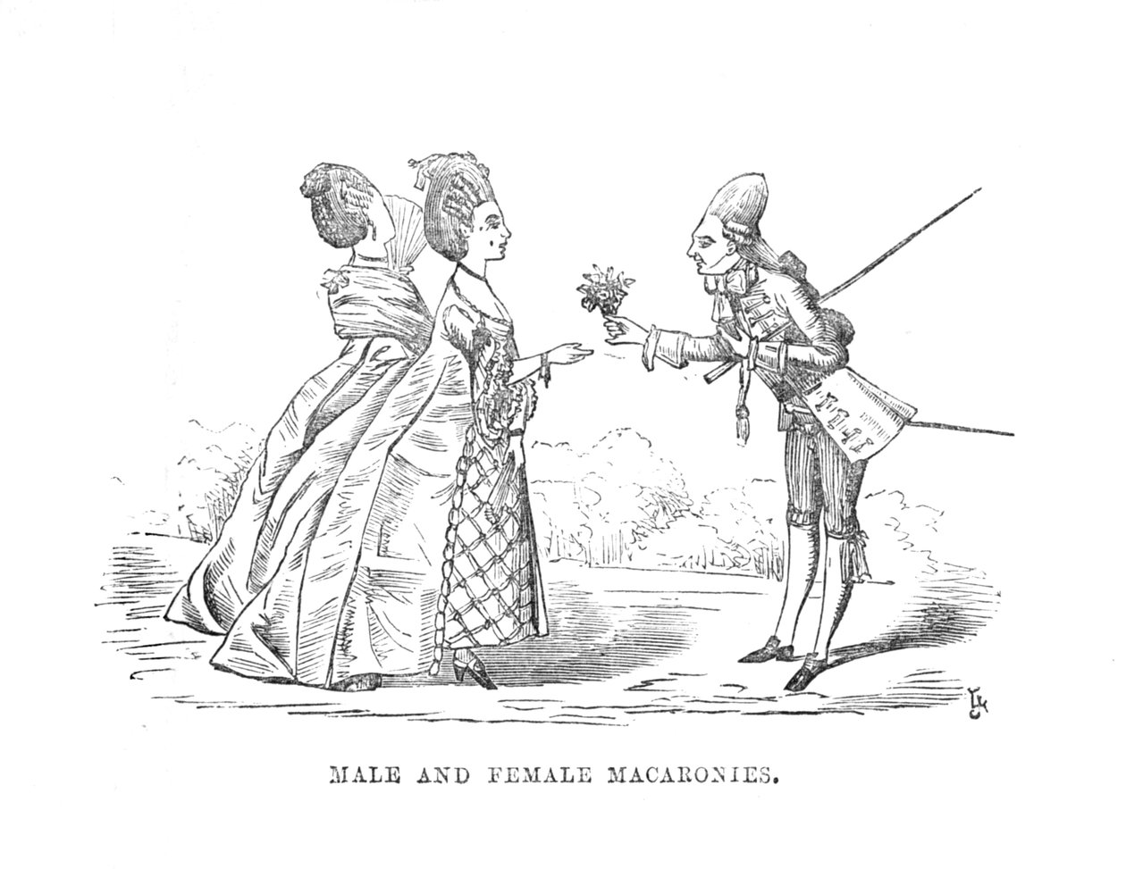 Macaronias masculinas e femininas, c1870 de Unbekannt