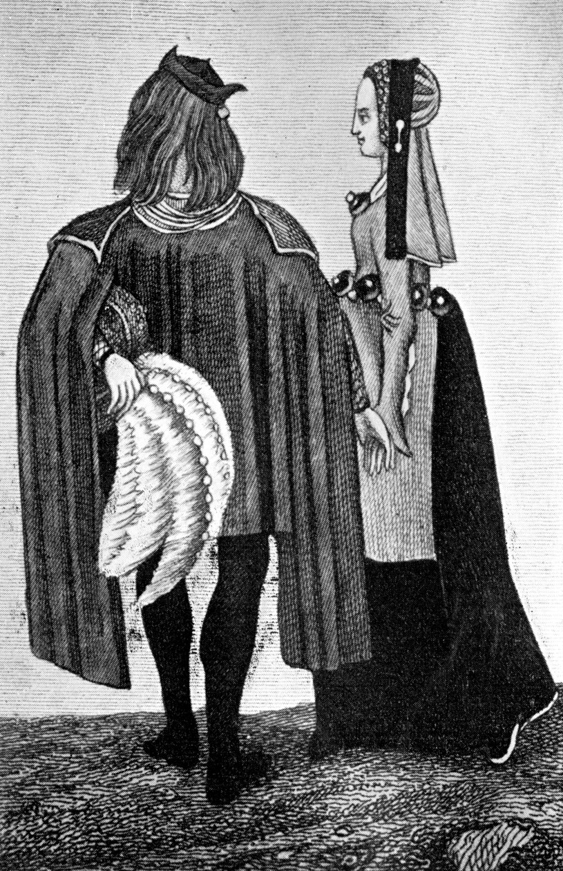 Traje masculino e feminino, do final do século XV ao início do século XVI, 1910 de Unbekannt